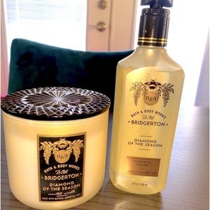 Bath and body works Bridgerton Exclusive 3 wick candle /hand soap Diamond season